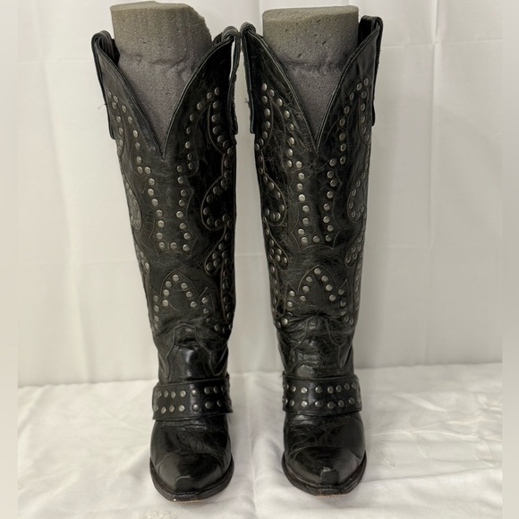 LANE Studded Black Leather Boots! - Picture 6 of 13